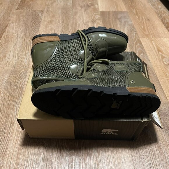 Sorel Major Lace Boots Nori Green Patent Mesh Women's Size 7 - Picture 4 of 16